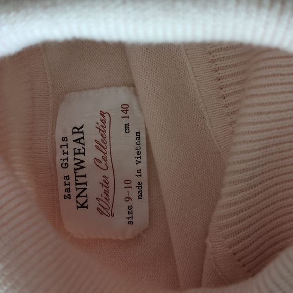 🛍️Zara Girl's Knit Lightweight Turtleneck Sweater - Light Pink - Picture 3 of 5